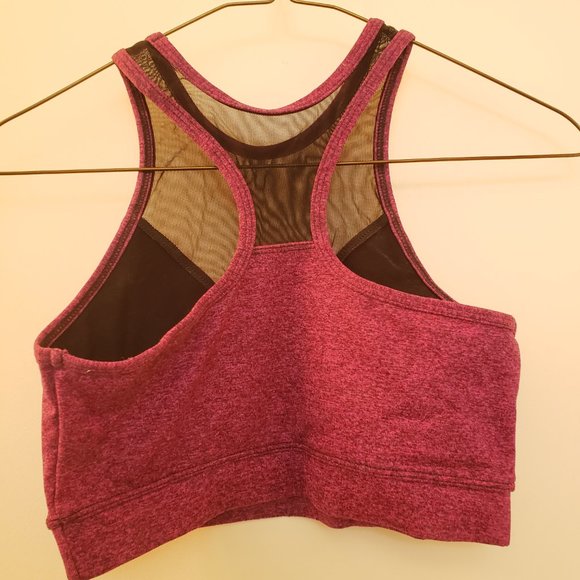Onzie High Neck Mesh Sports Bra S/M - Magenta - Picture 4 of 8